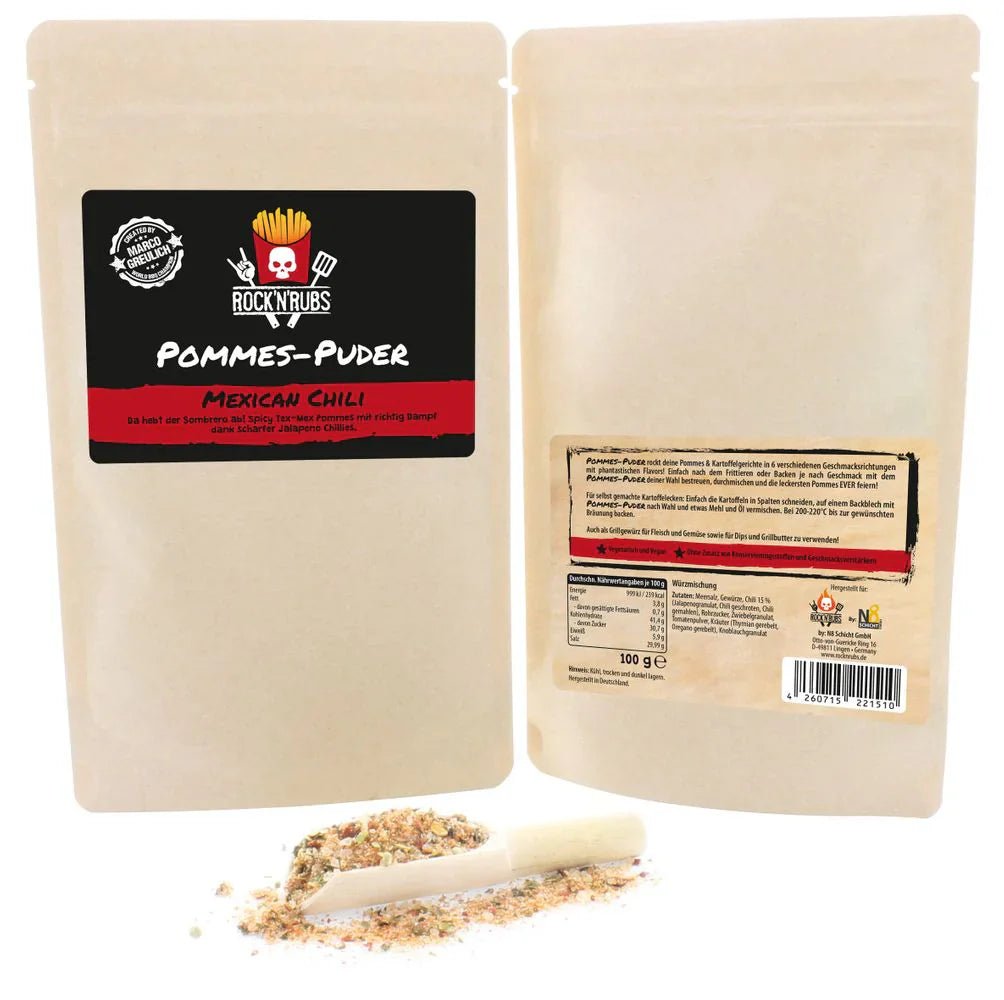 Rock 'n' Rubs Pommes - Puder, Mexican Chili, 100g - grillstarshop.comRock 'n' Rubs Pommes - Puder, Mexican Chili, 100gRock n' Rubsgrillstarshop.com2012468002400104260715221510